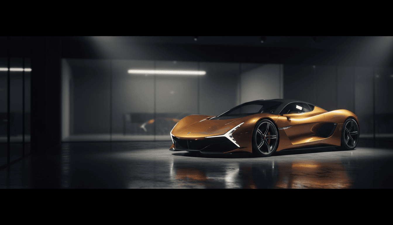 Rare luxury vehicle positioned in an exclusive showroom with sophisticated lighting